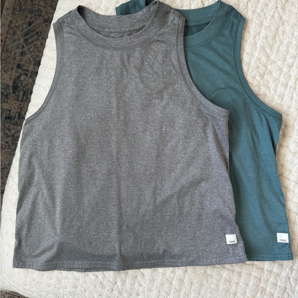 Vuori Energy Top, Heather Gray and Iron Heather, Size Small
